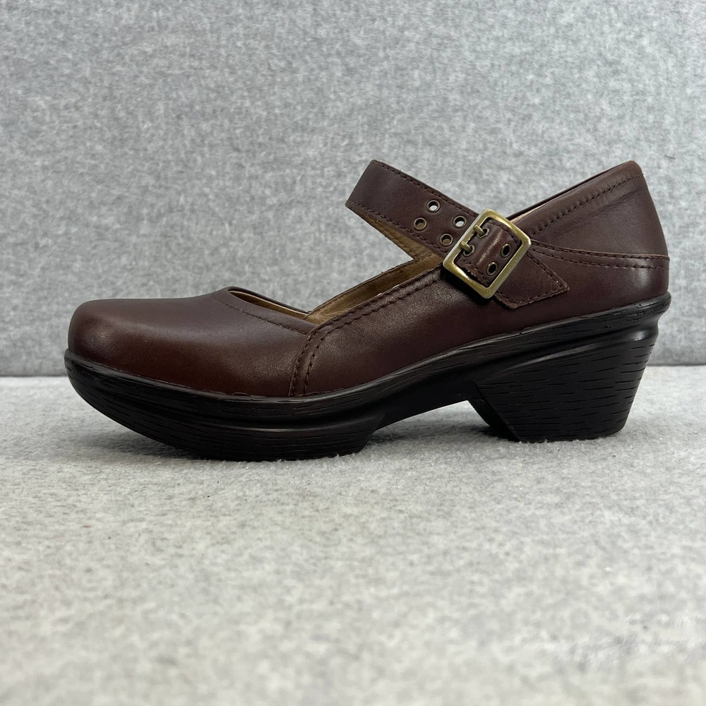 Sanita Nyla Mary Jane Leather Clog-Platform-Block Heel- Brown -Women Size 42